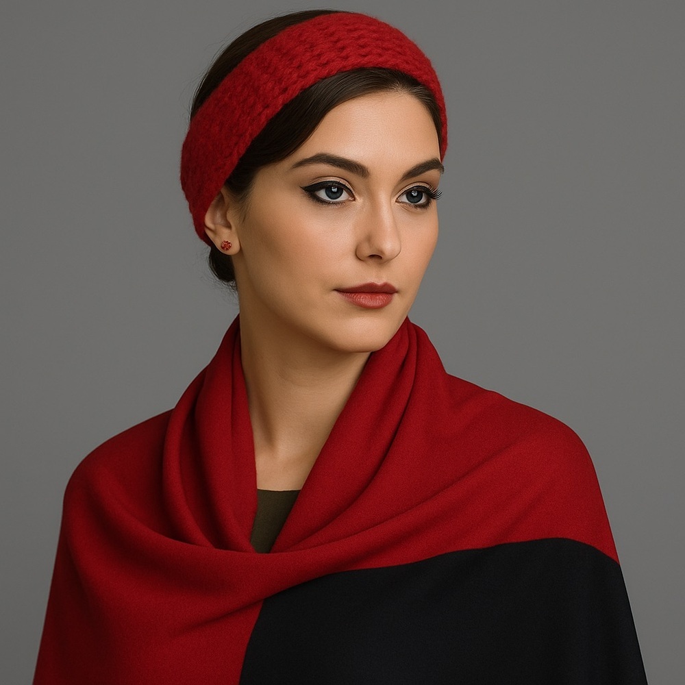 HEADBAND Red and SCARF combo